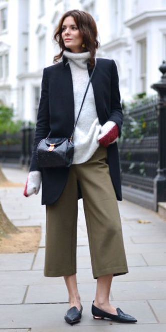Ralph Lauren Culottes green grey street-fashion look Fashion Trousers Culottes 