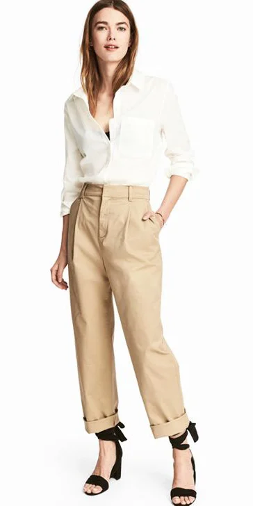 white shirt chino pants