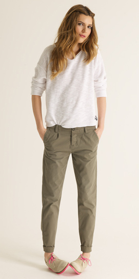 olive pants white shoes
