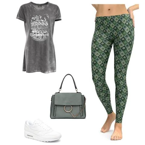 olive green leggings outfit