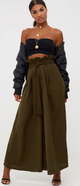 Buy Green Solid Parallel Pants Online - W for Woman