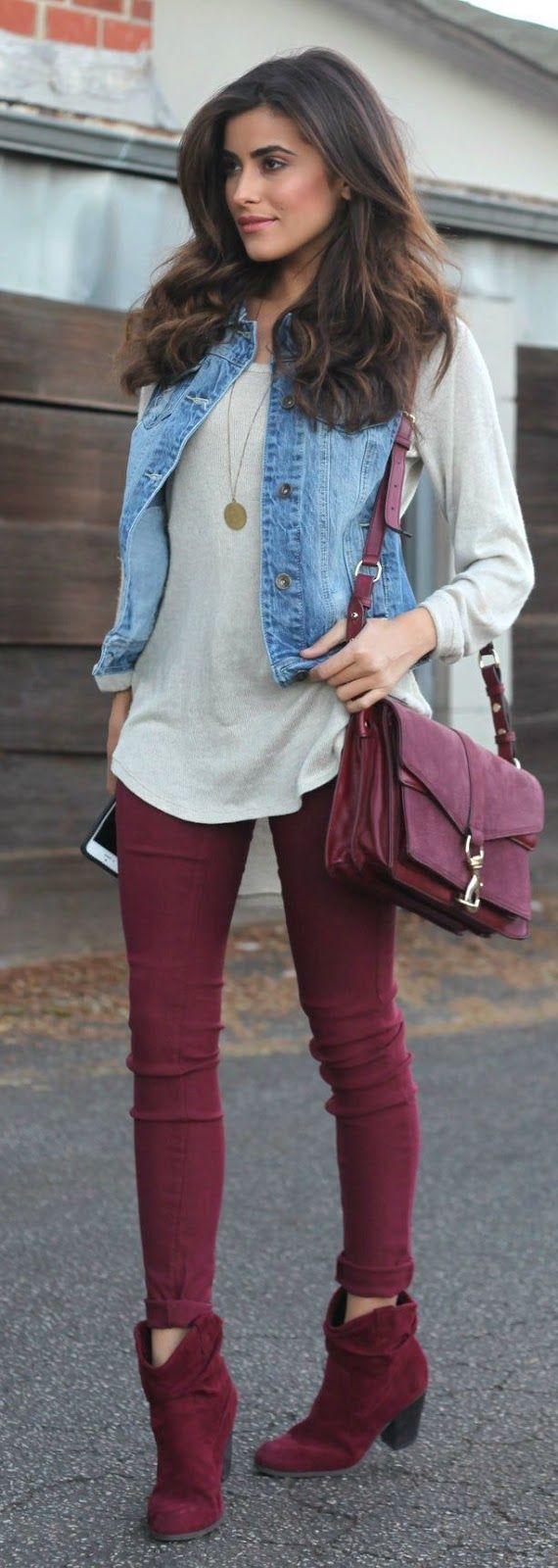 burgundy skinny jeans womens