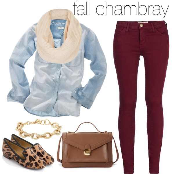 burgundy and denim outfits