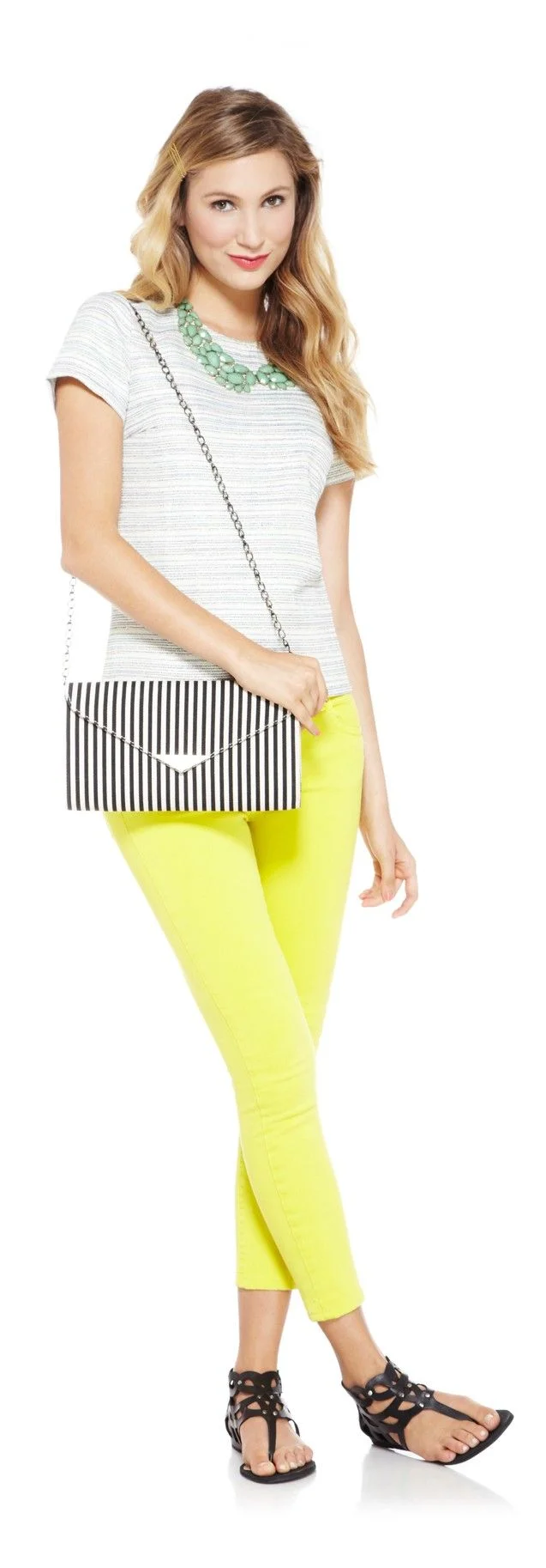 cute outfits with yellow skinny jeans