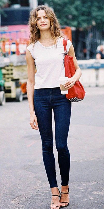 navy style jeans