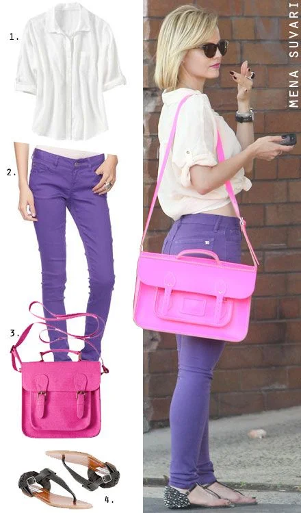 magenta shirt outfit
