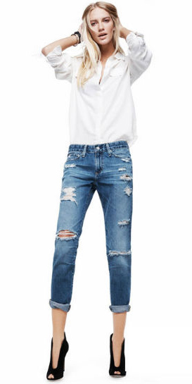 Medium blue boyfriend jeans | HOWTOWEAR Fashion