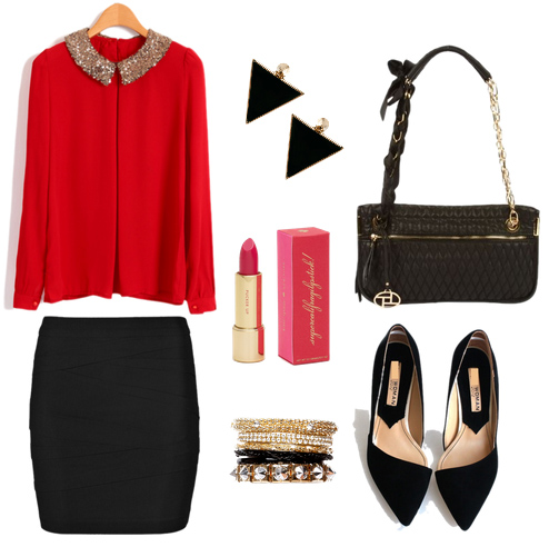 Cherry red blouses | HOWTOWEAR Fashion