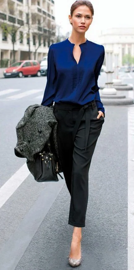 navy blue top outfit