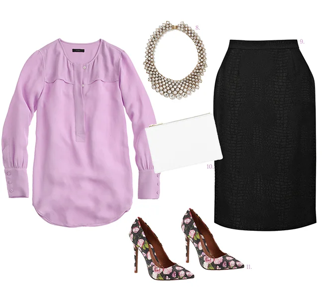 lavender and black outfits