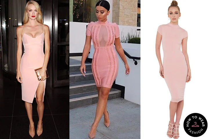pink bodycon dress outfit
