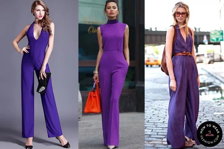 Royal purple jumpsuits