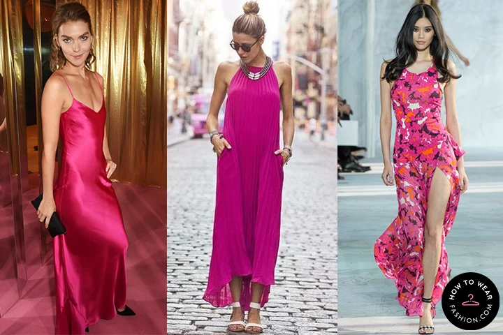 Magenta maxi dresses