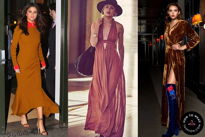 Camel maxi dresses