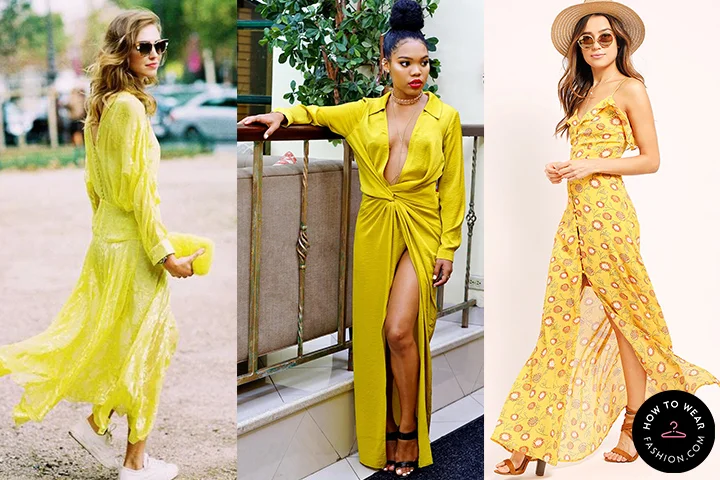 Yellow maxi dresses
