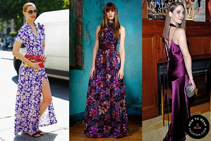 Royal purple maxi dresses