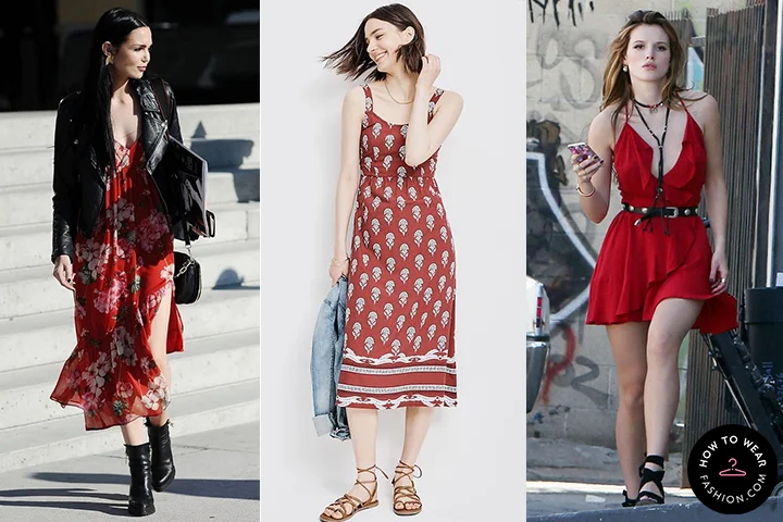 Cherry red sun dresses