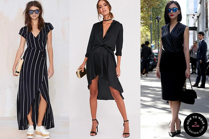 Black wrap dresses