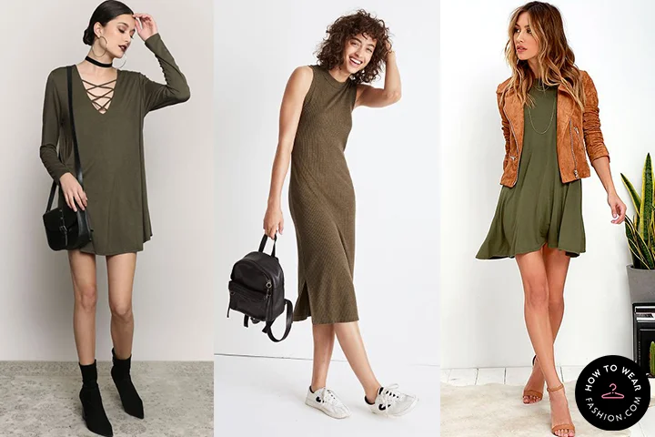 green t shirt dress outfit