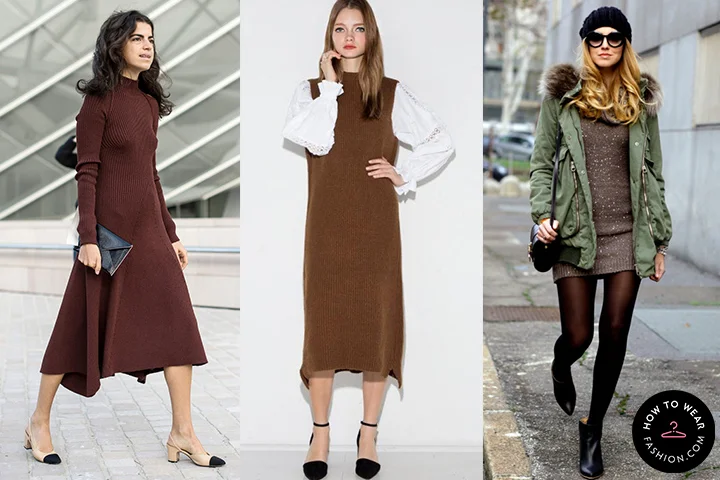 what shoes to wear with brown sweater dress Brown Shoes with Sweater Dress Outfits (30 ideas & outfits)