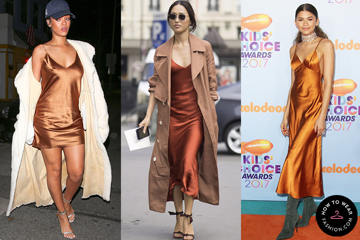 Camel slip dresses