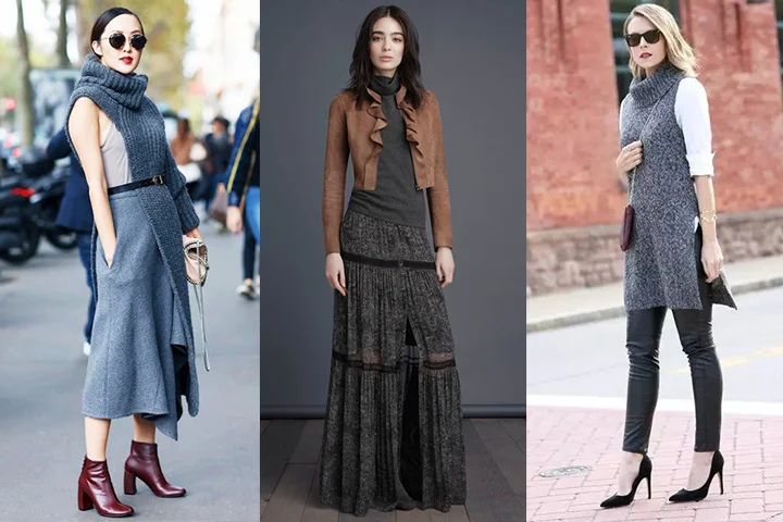 Dark gray sleeveless sweaters