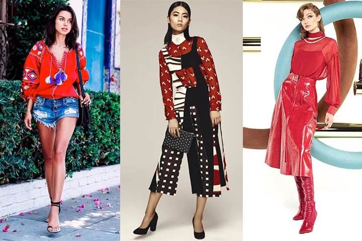 Cherry red blouses