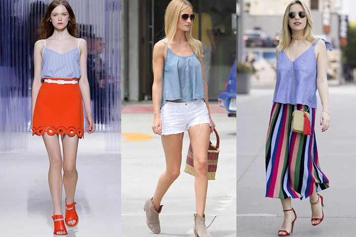 Light blue camisoles