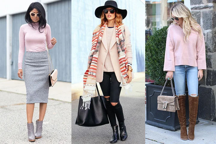 Pastel pink pullover sweaters