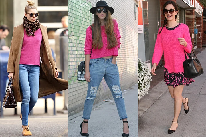 Magenta pullover sweaters