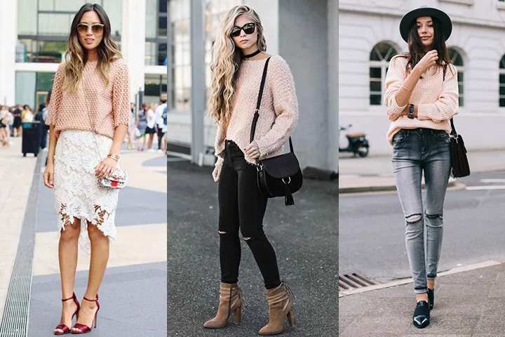 Peach pullover sweaters