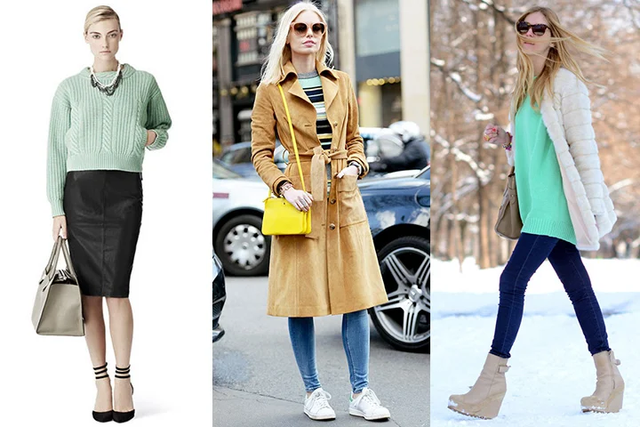Light green pullover sweaters