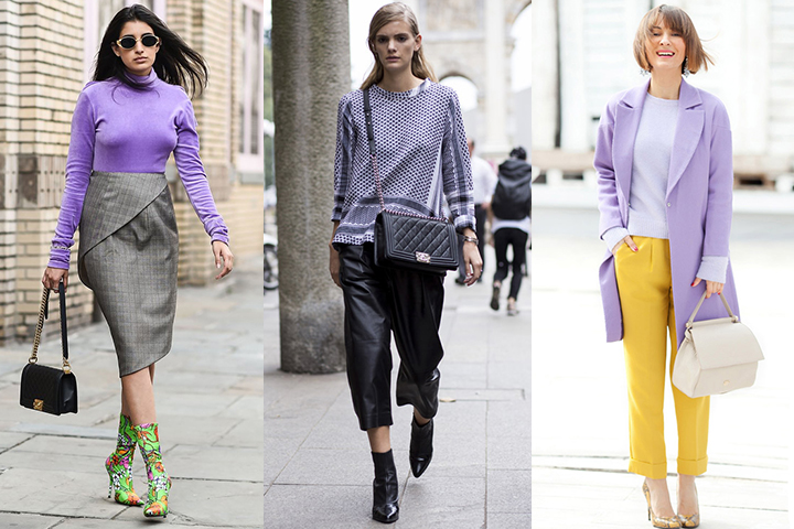 purple sweater outfits