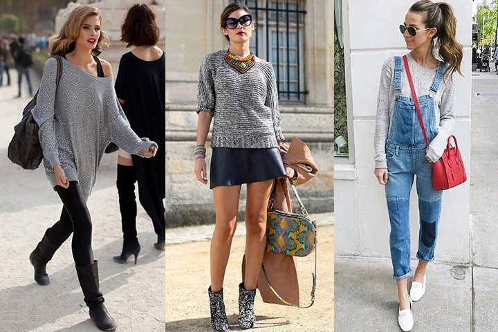 Light gray pullover sweaters