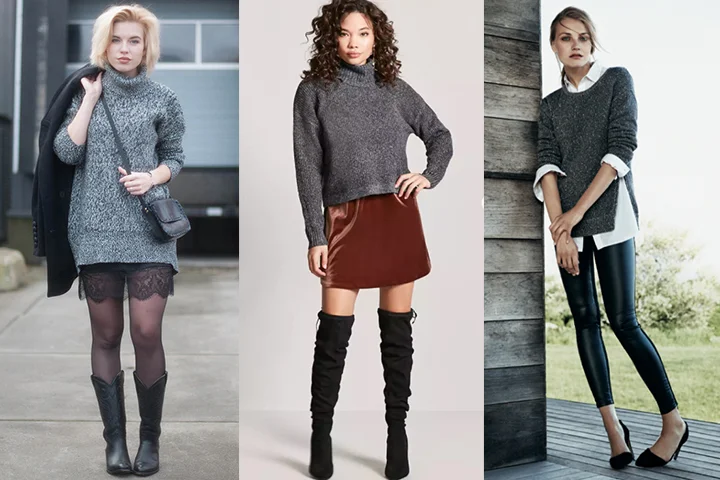 Dark gray pullover sweaters