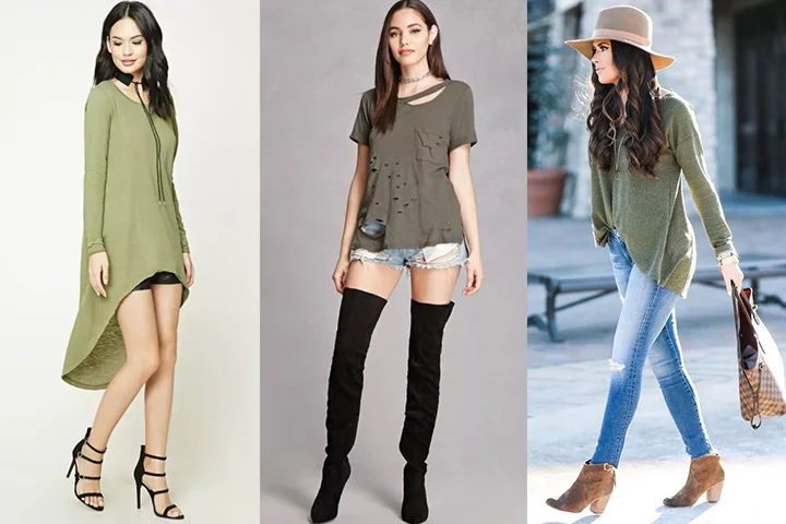 Olive green T-shirts