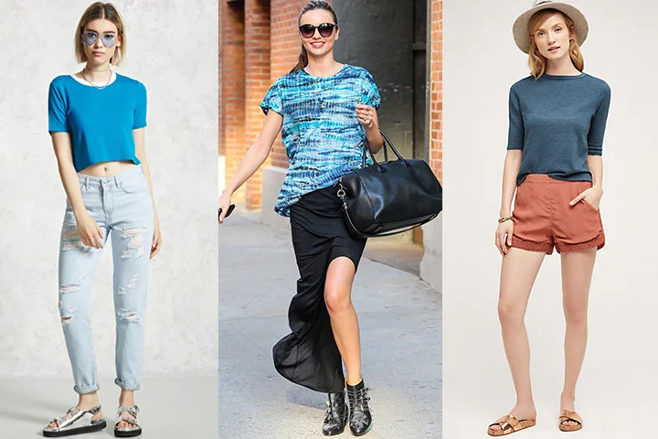 Medium blue T-shirts