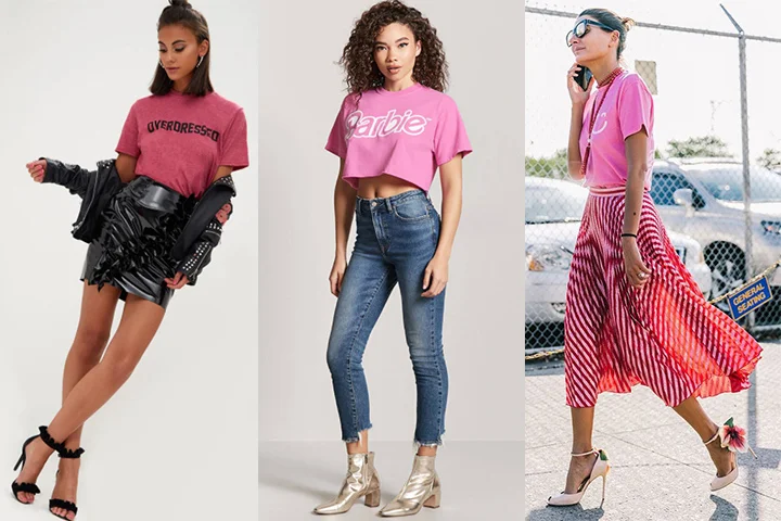 Magenta graphic T-shirts