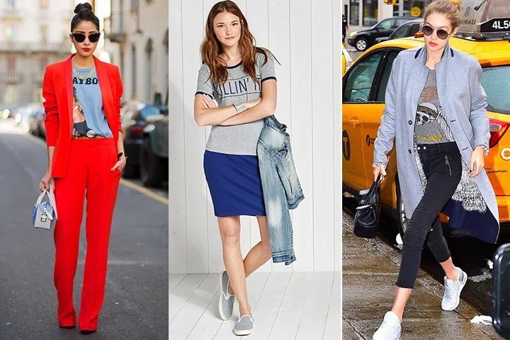 Light gray graphic T-shirts