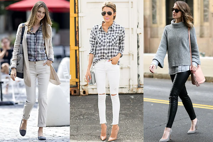 Light gray plaid shirts