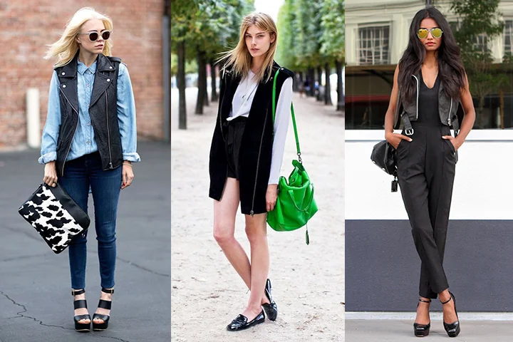 Black moto vests