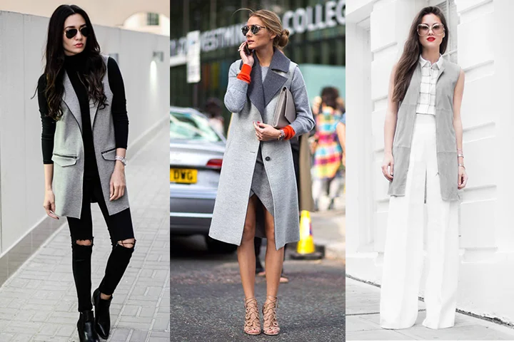 Light gray tailored vests