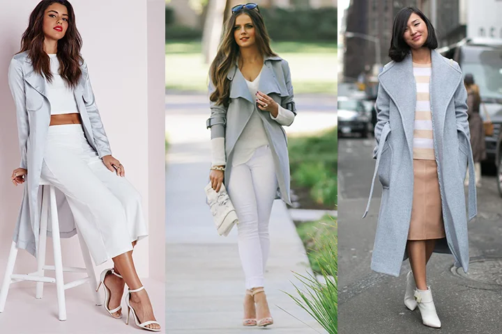 Light gray trench coats