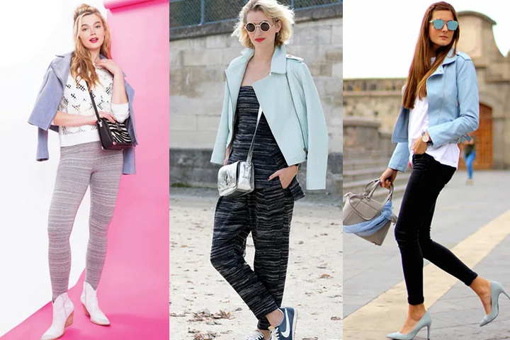 Light blue moto jackets