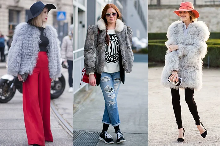 Light gray fur coats