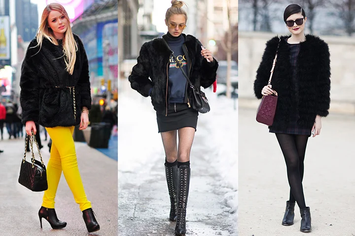 Black fur coats