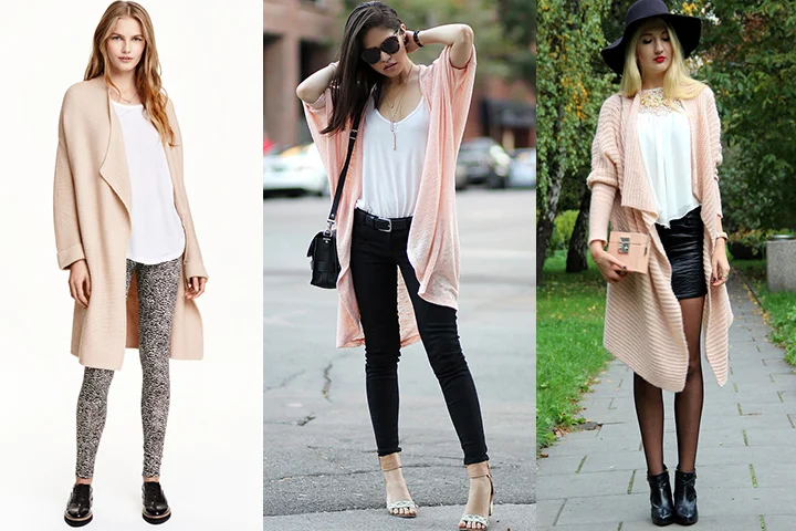 Peach long cardigans