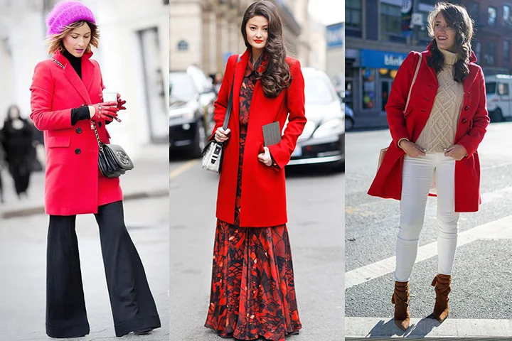 Cherry red overcoats
