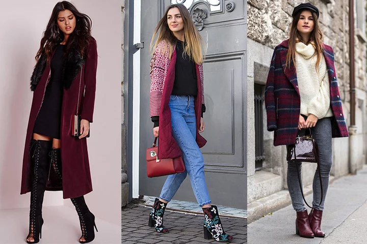 Burgundy overcoats