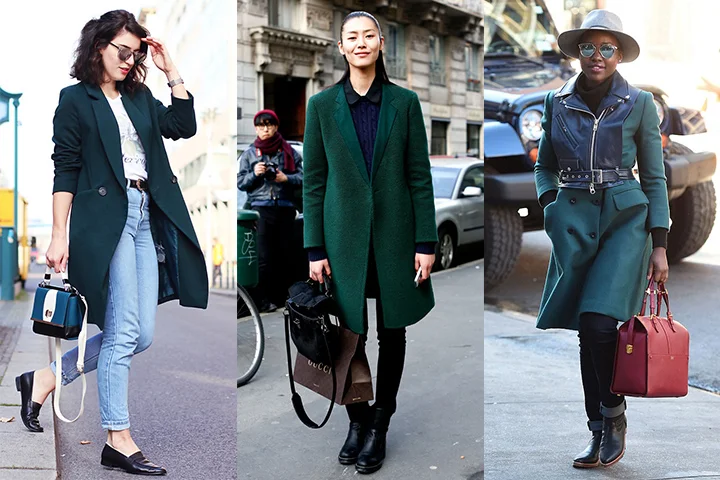 what to wear with dark green jacket